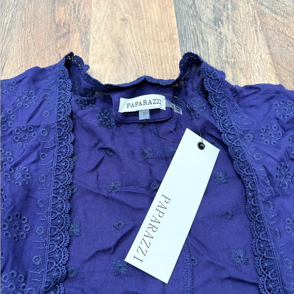 Paparazzi Deep Blue Lace Top